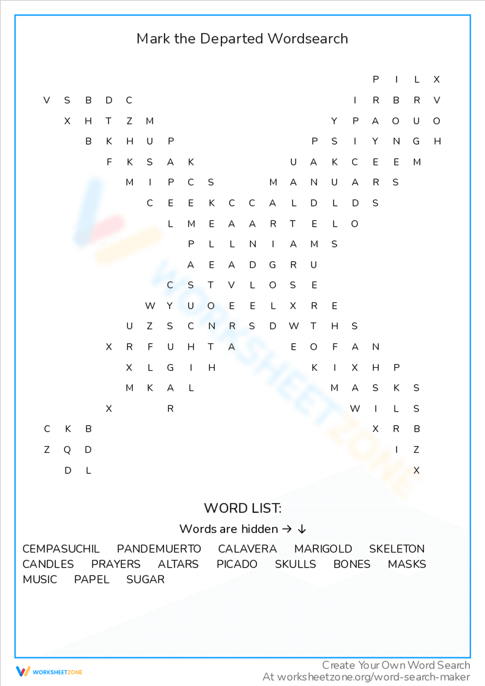 Mark the Departed Word Search: A Tribute - Page 1