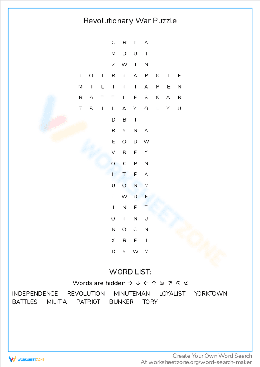 Revolutionary War Puzzle: Fun Learning Game - Page 1