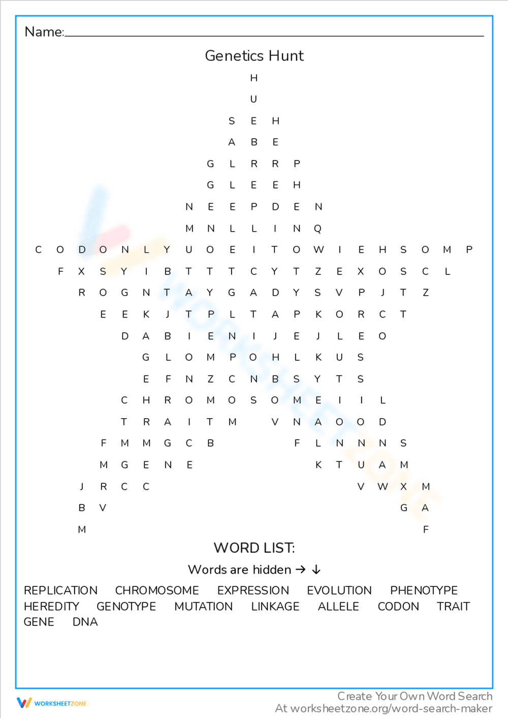 Embark on a Genetics Hunt: Science Worksheet - Page 1
