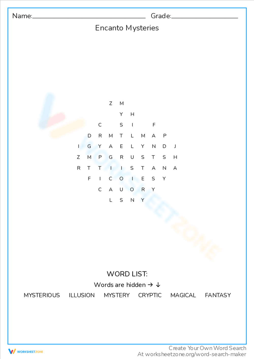 Solve Encanto Mysteries in this Word Search - Page 1