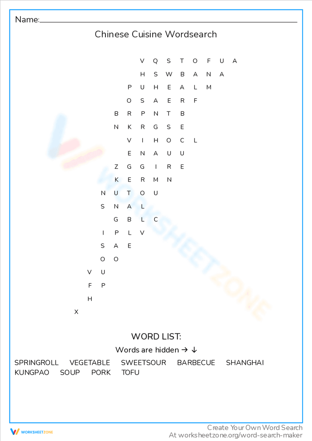 Explore Chinese Cuisine with Word Search! - Page 1