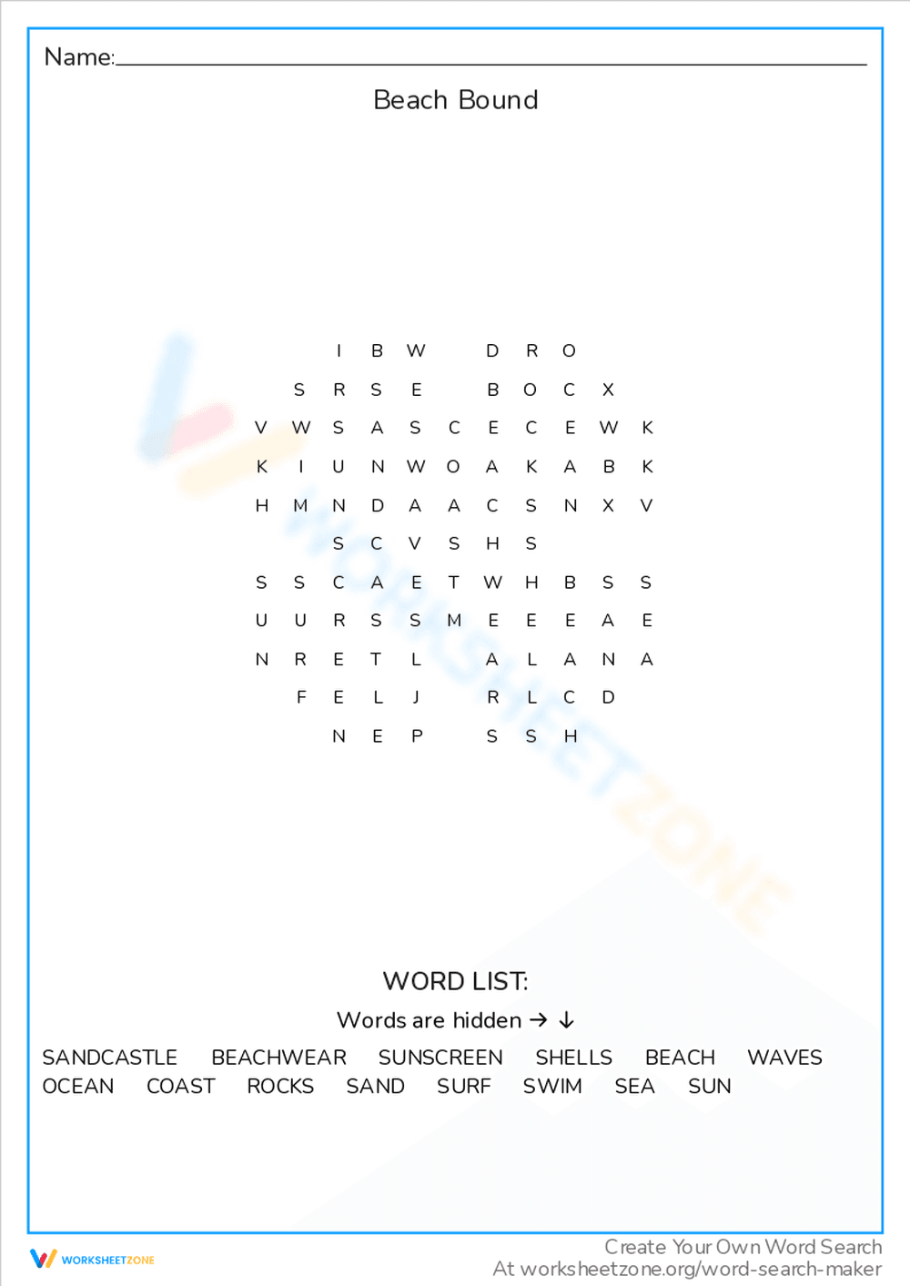Get Beach Bound with This Word Search - Page 1