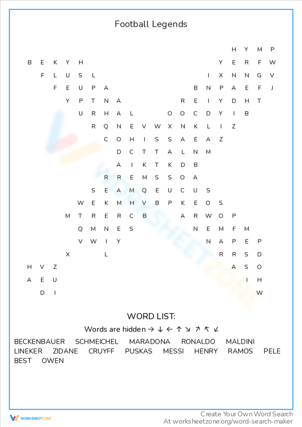 Learn About Football Legends with Engaging Worksheet - Page 1