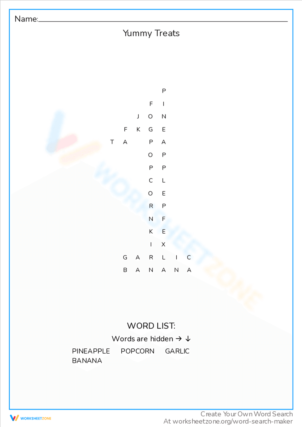 Yummy Treats Word Search: A Delicious Activity - Page 1