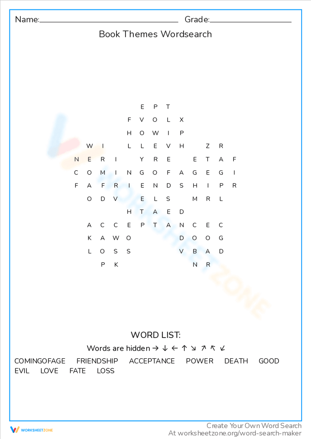 Explore Book Themes with This Word Search Puzzle - Page 1
