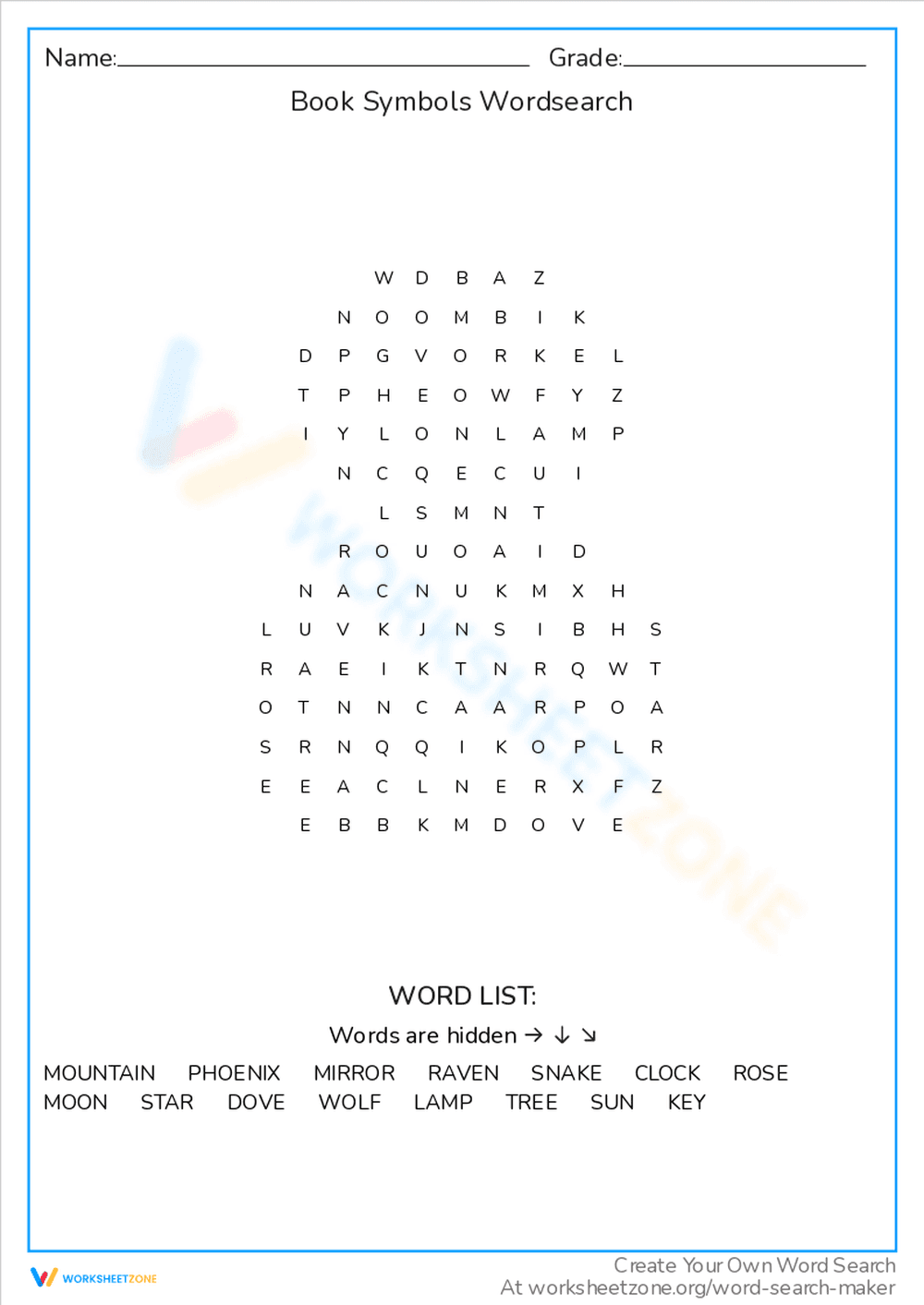 Uncover Book Symbols in This Engaging Word Search - Page 1