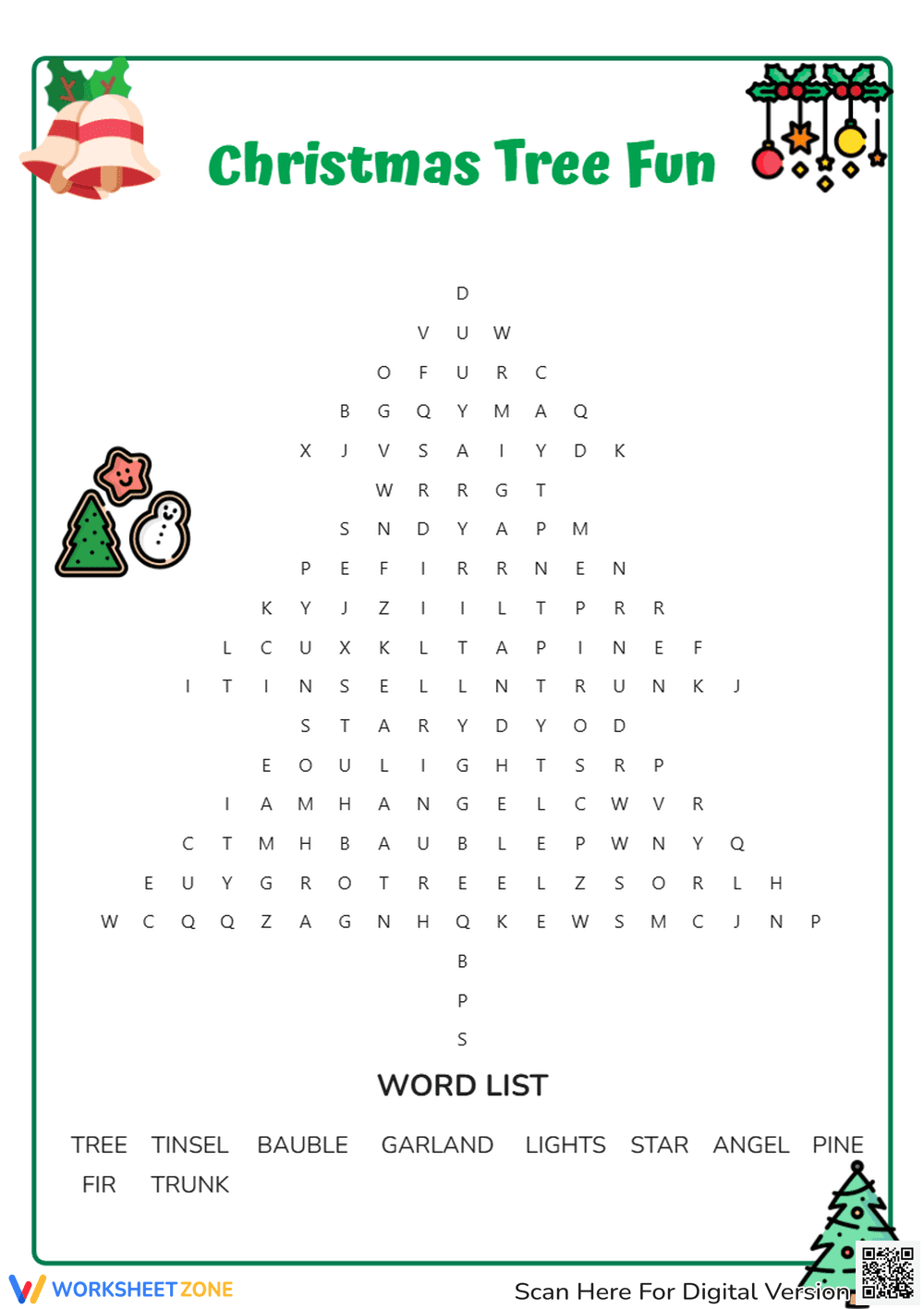 Christmas Tree Fun Word Search - Page 1