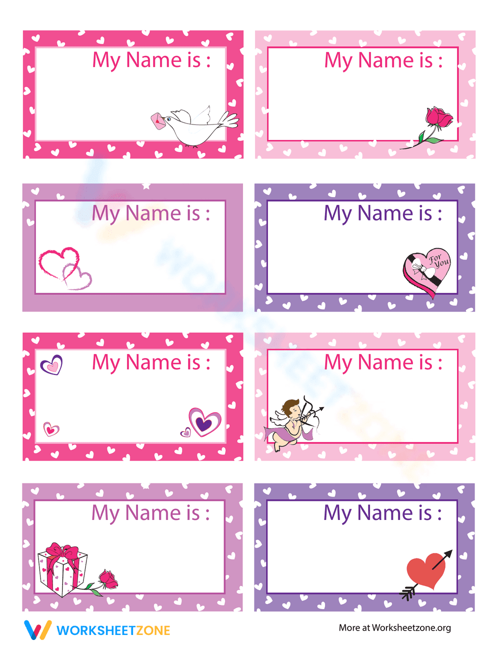 Create Valentine's Day Tags with this Fun Worksheet - Page 1