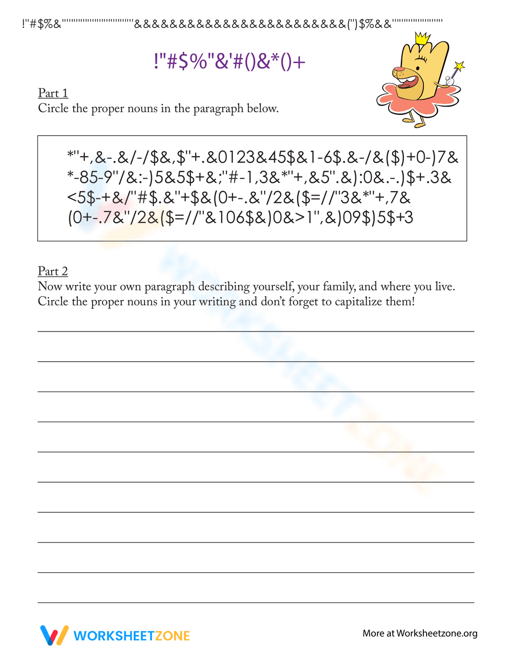 Fun Proper Noun Hunt Worksheet for Grammar Practice - Page 1