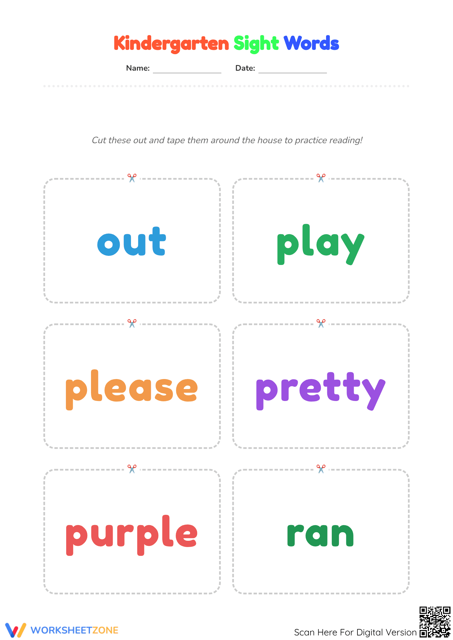 Kindergarten Sight Words Flashcards | Essential Printable - Page 1