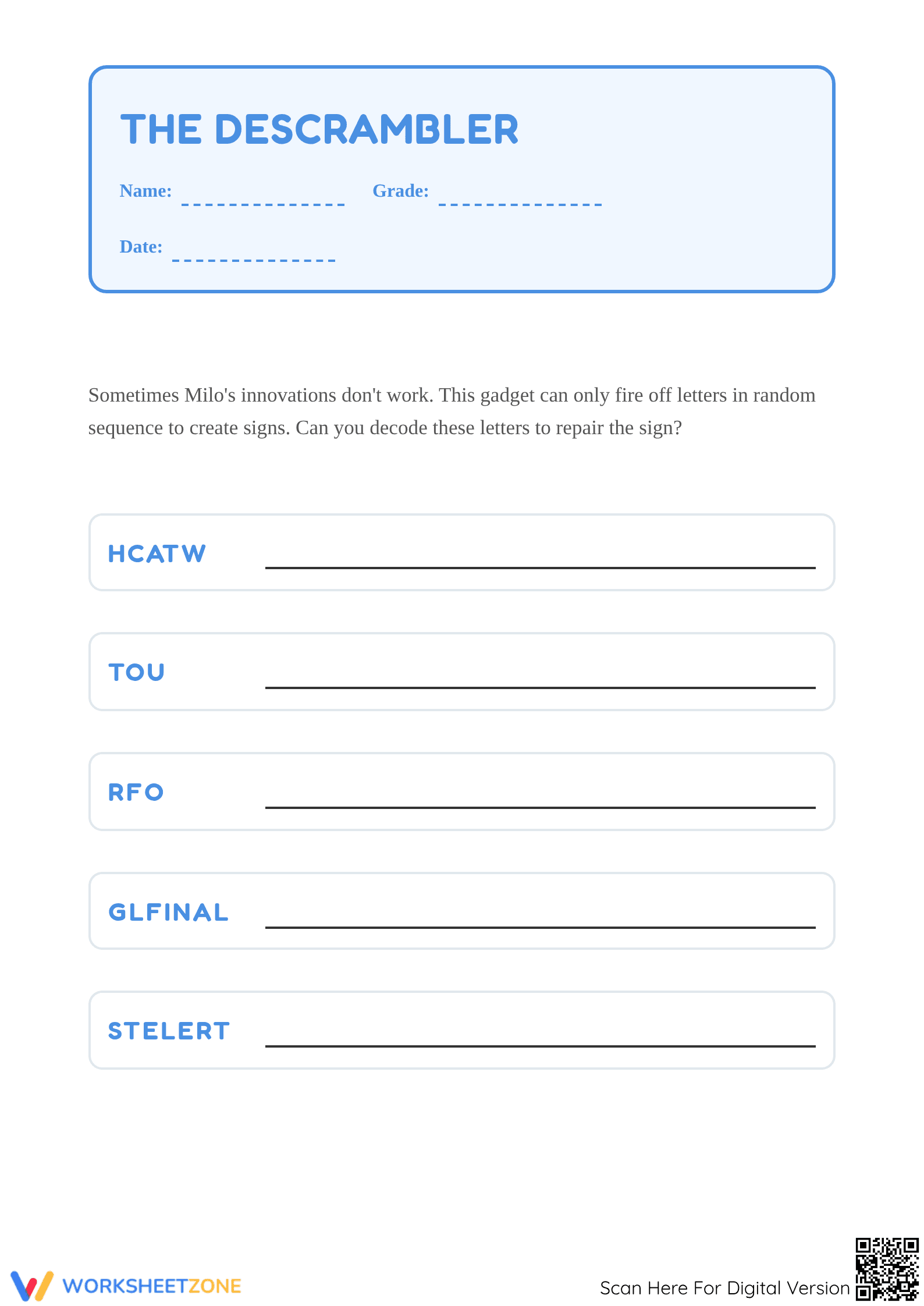 Unscramble Spelling Words | Essential Grade 1 Practice - Page 1