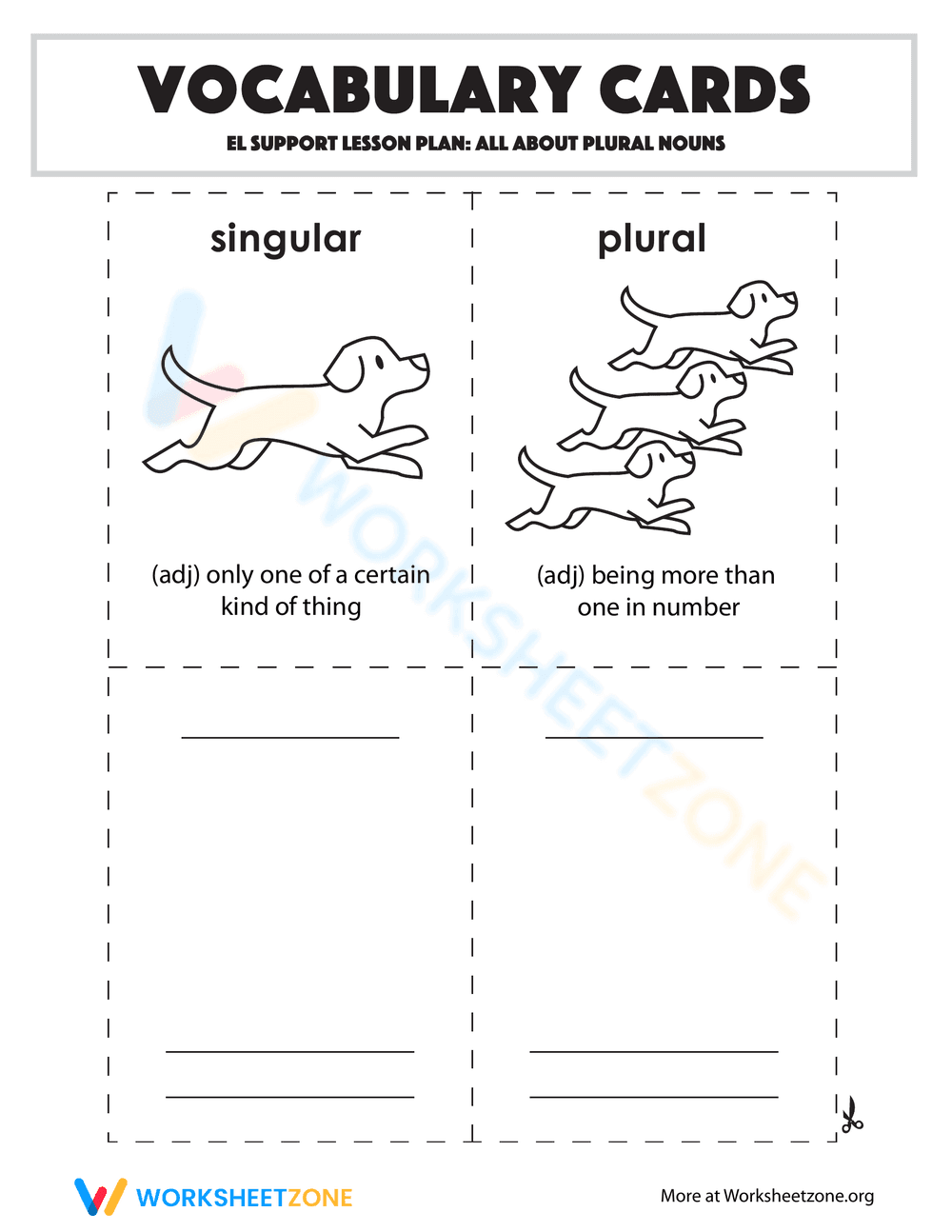Vocabulary Cards: All About Plural Nouns - Page 1