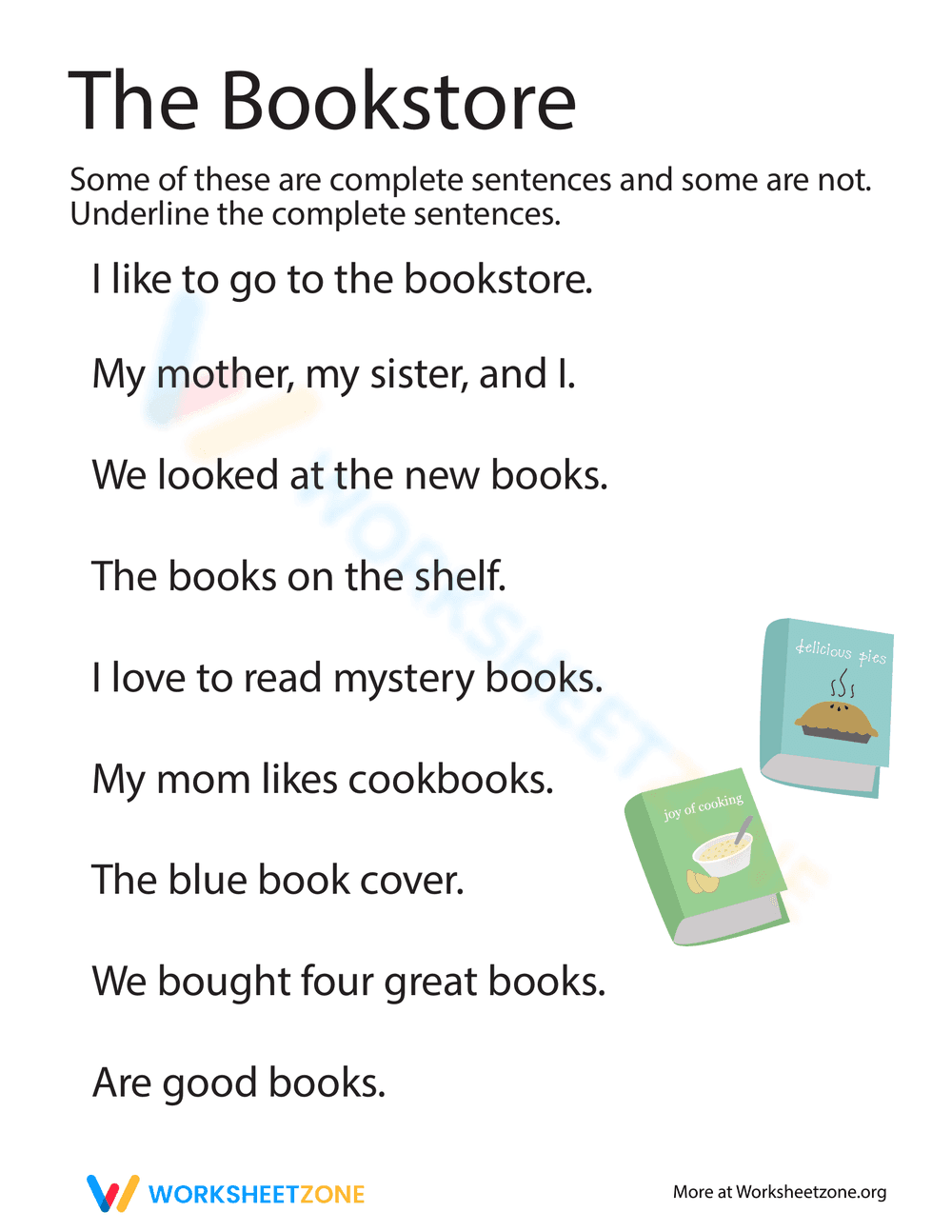 Sentence or Fragment Worksheet - Page 1