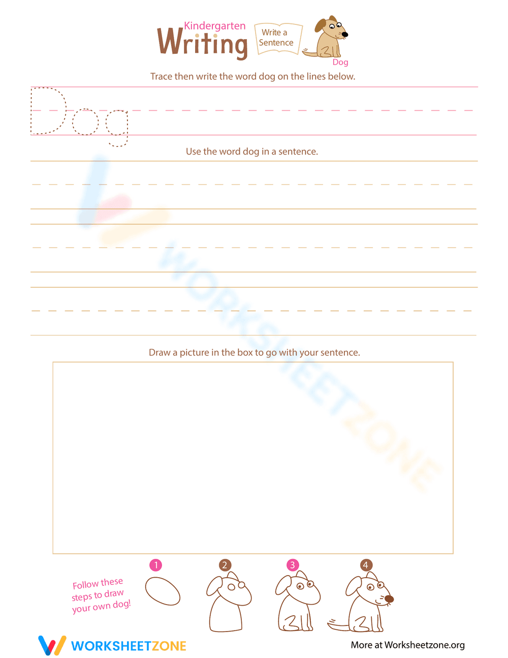 Write a Sentence About a Dog - Page 1