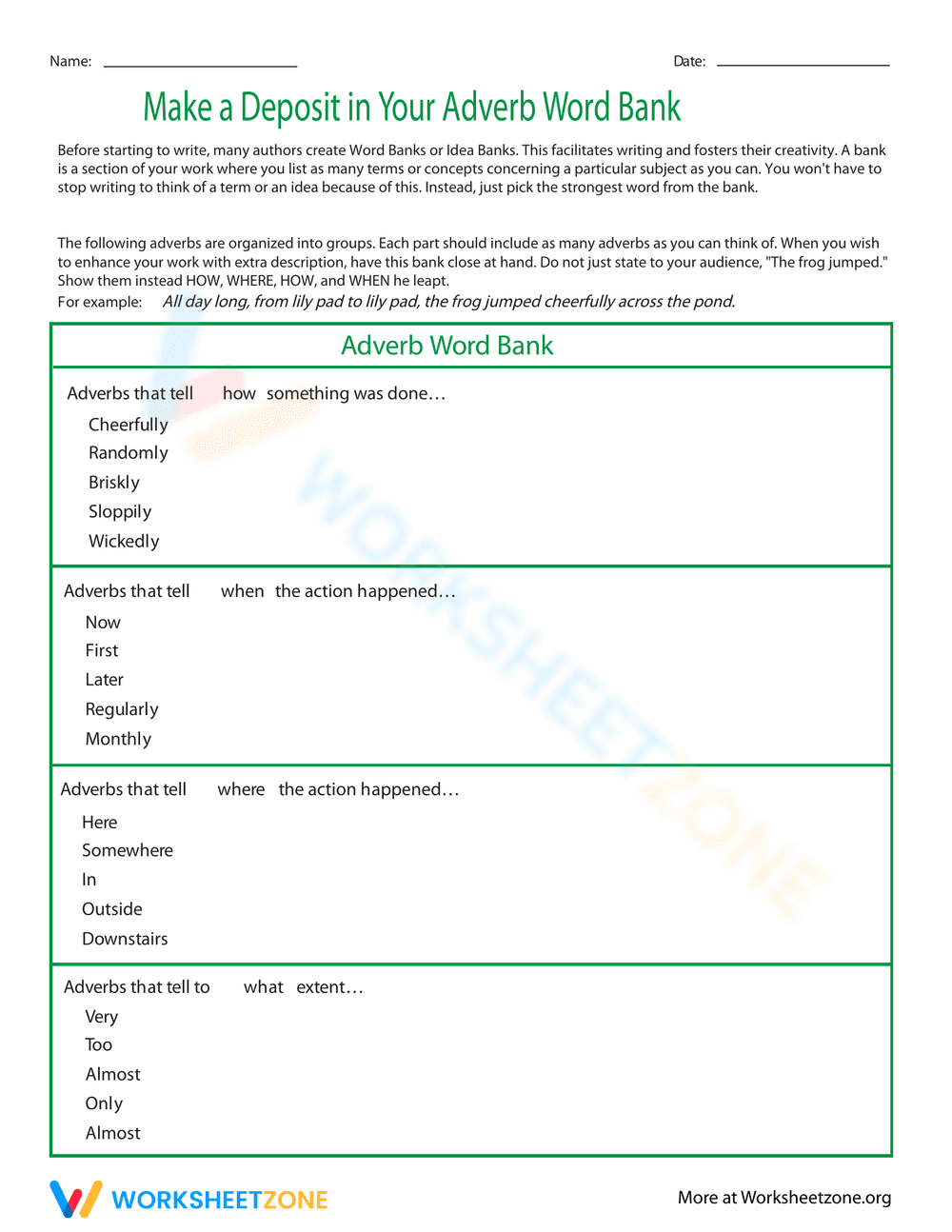 Build Your Adverb Vocabulary - Page 1