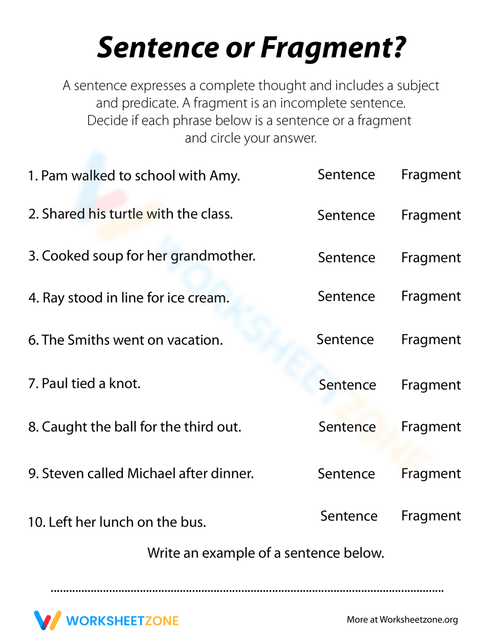 Sentence or Fragment? - Page 1