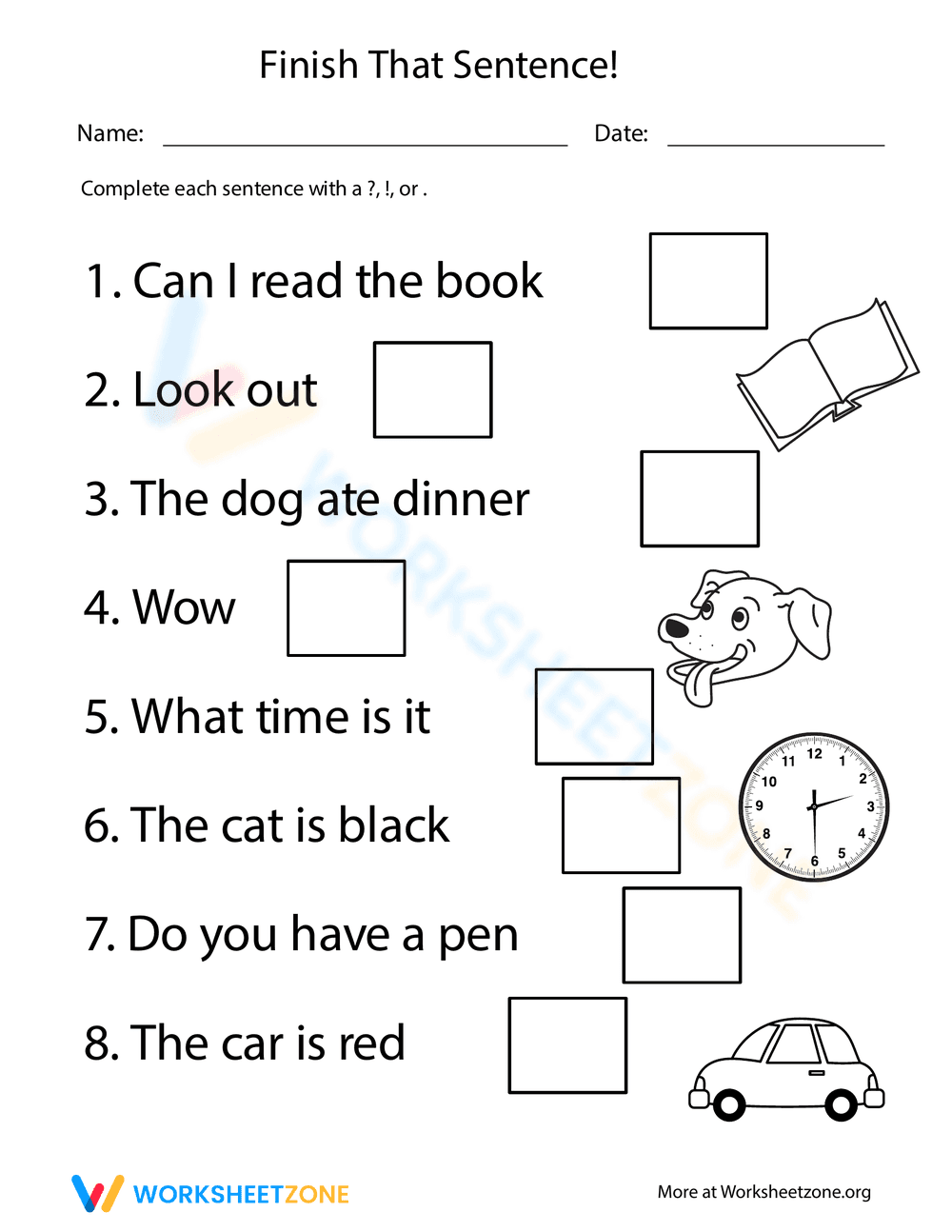 Finish That Sentence: Punctuation - Page 1