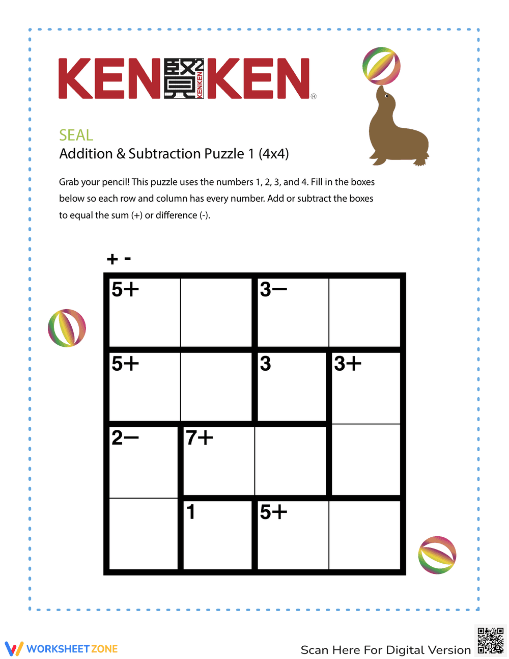 Grade 10 KenKen Math Puzzle | Essential Logic Practice - Page 1