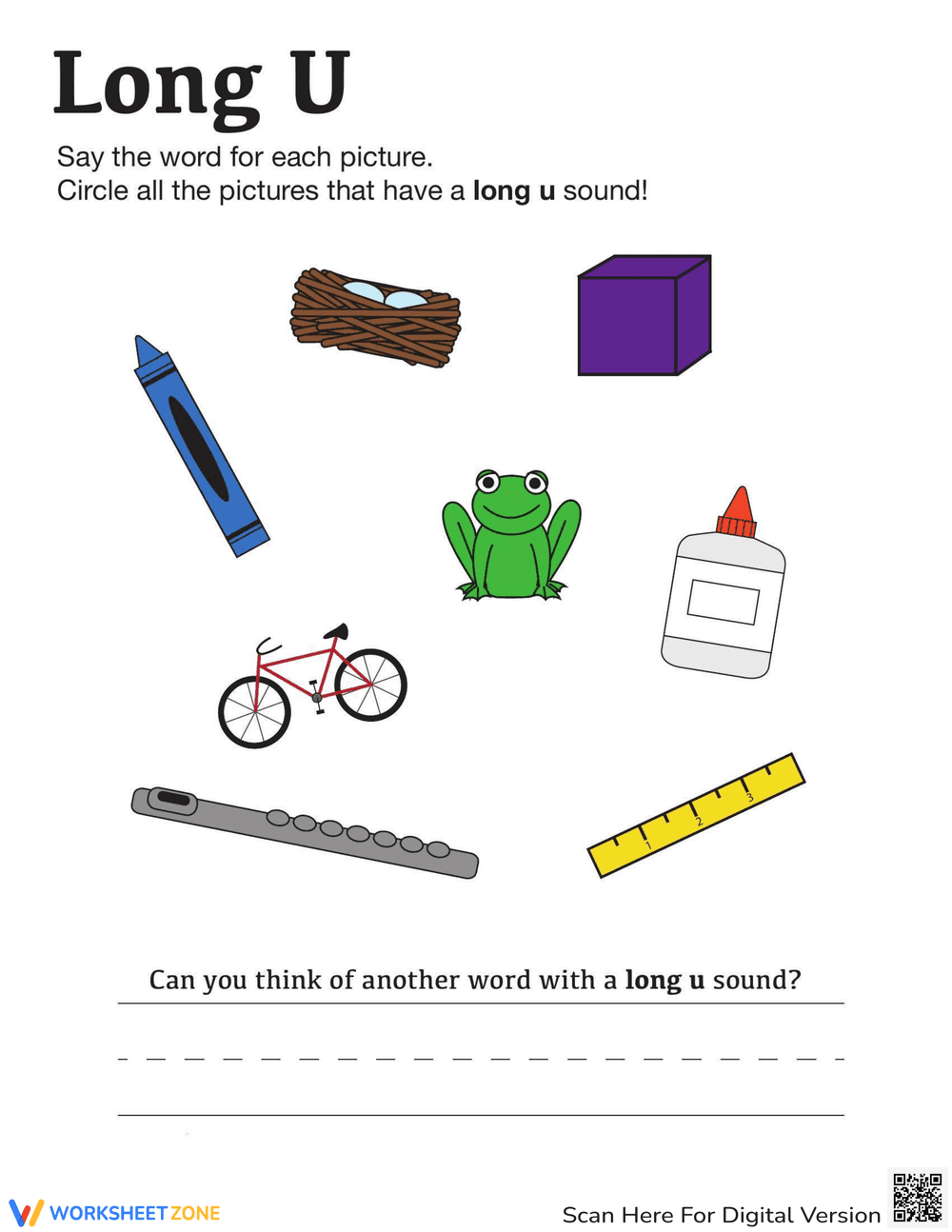 Long U Vowel Sounds: Phonics Practice - Page 1