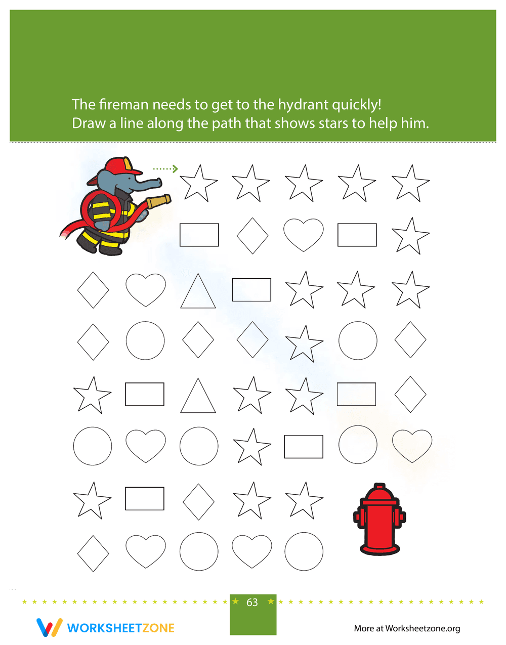 Shape Recognition: Connect the Stars Worksheet - Page 1