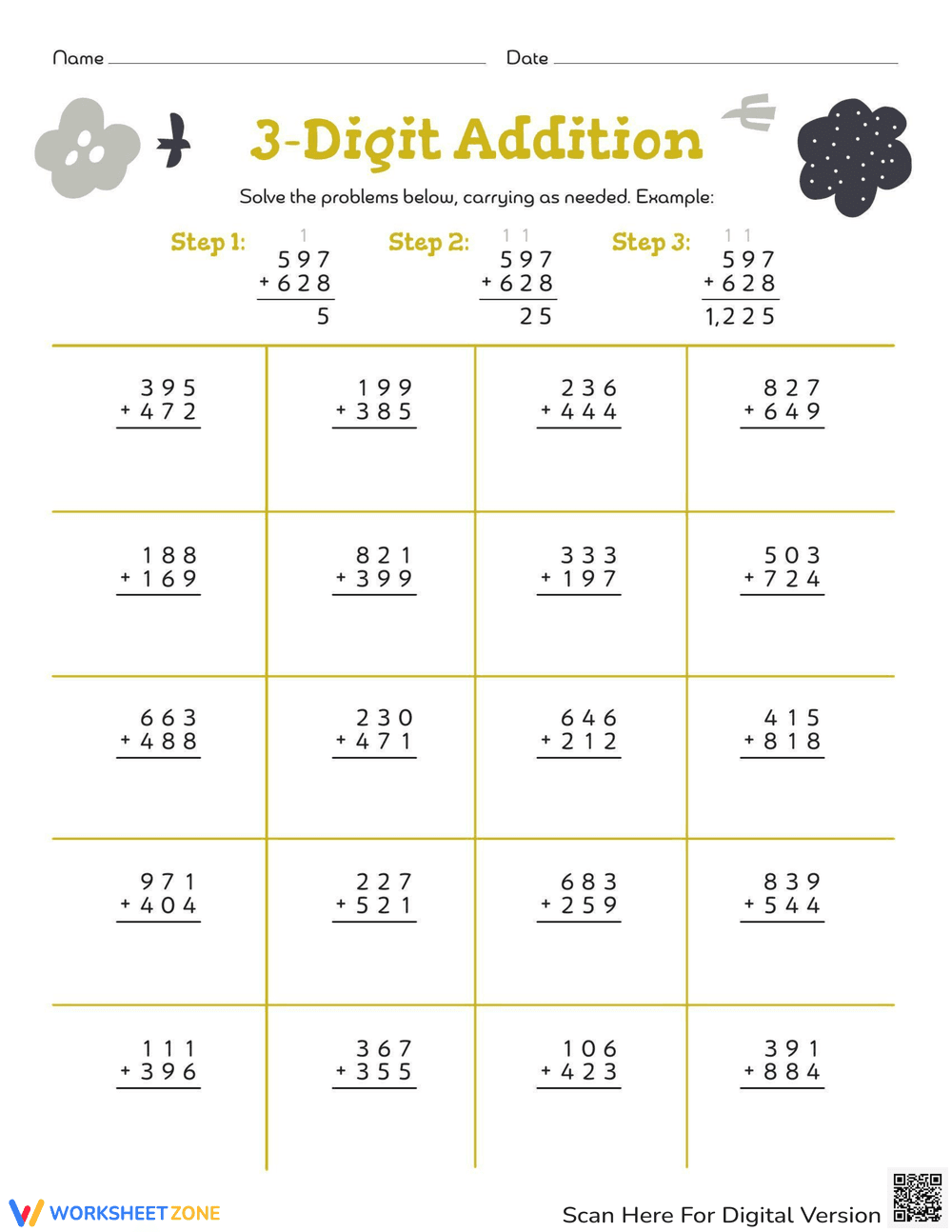 Practice Test: Mastering 3-Digit Addition - Page 1
