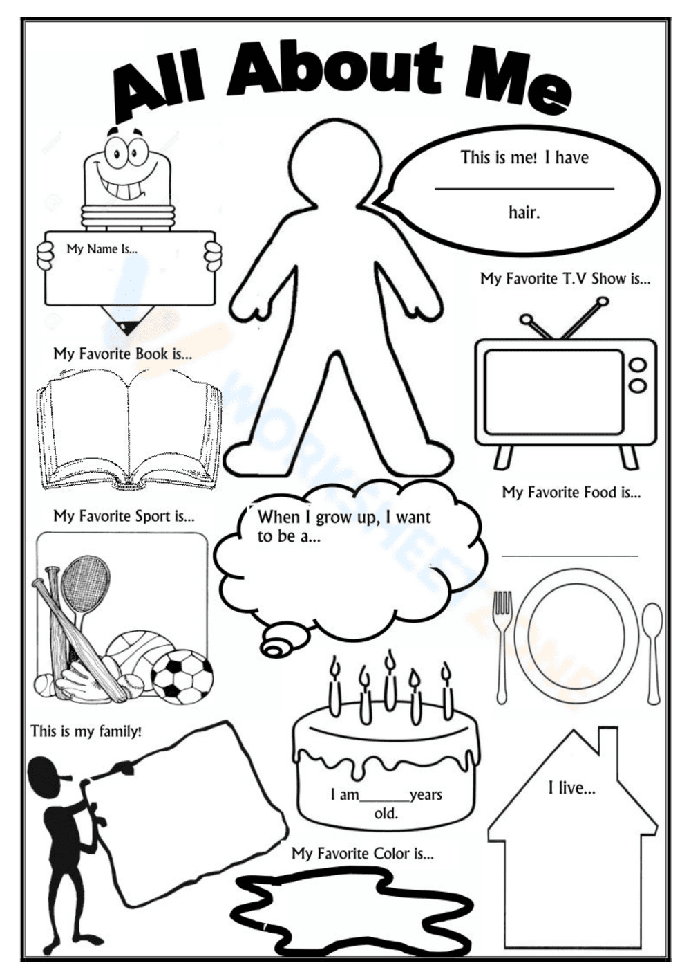 Getting to Know You: All About Me Printable - Page 1