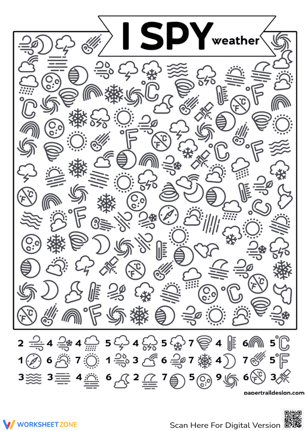 Weather Exploration: Back to School I Spy - Page 1