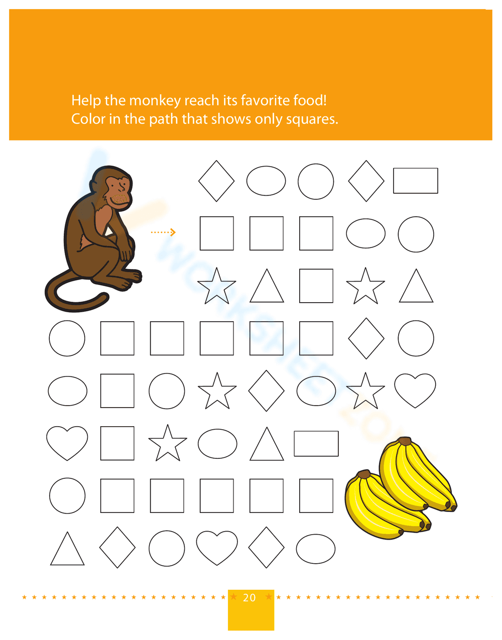 Color the Square Path Maze Activity - Page 1
