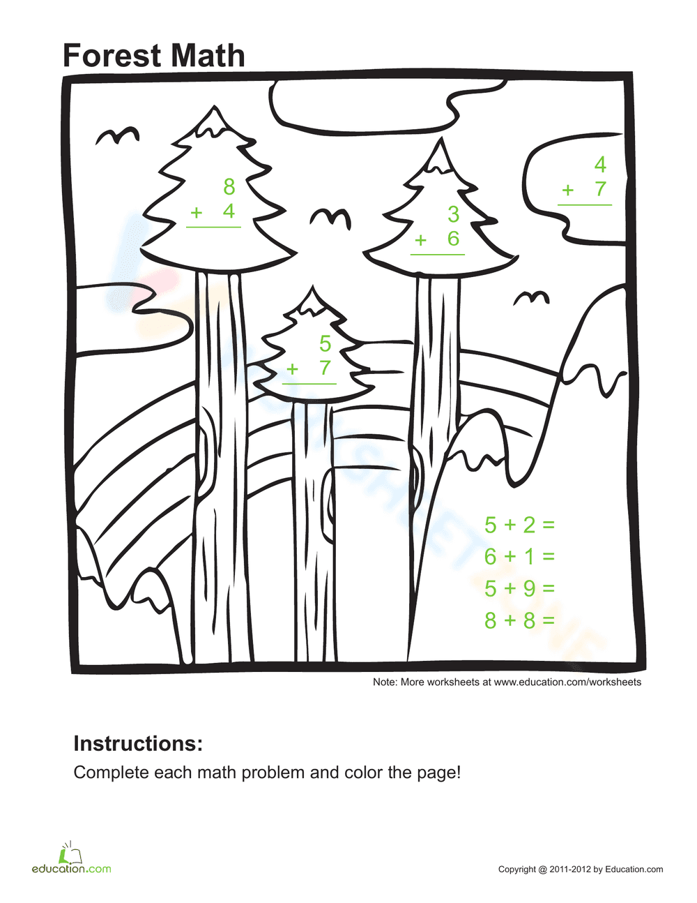 Addition Coloring Page: Number 11 - Page 1
