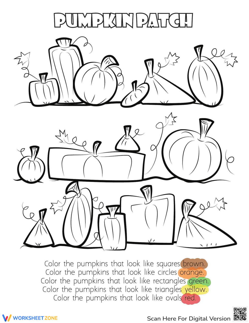 Pumpkin Patch Shapes - Page 1