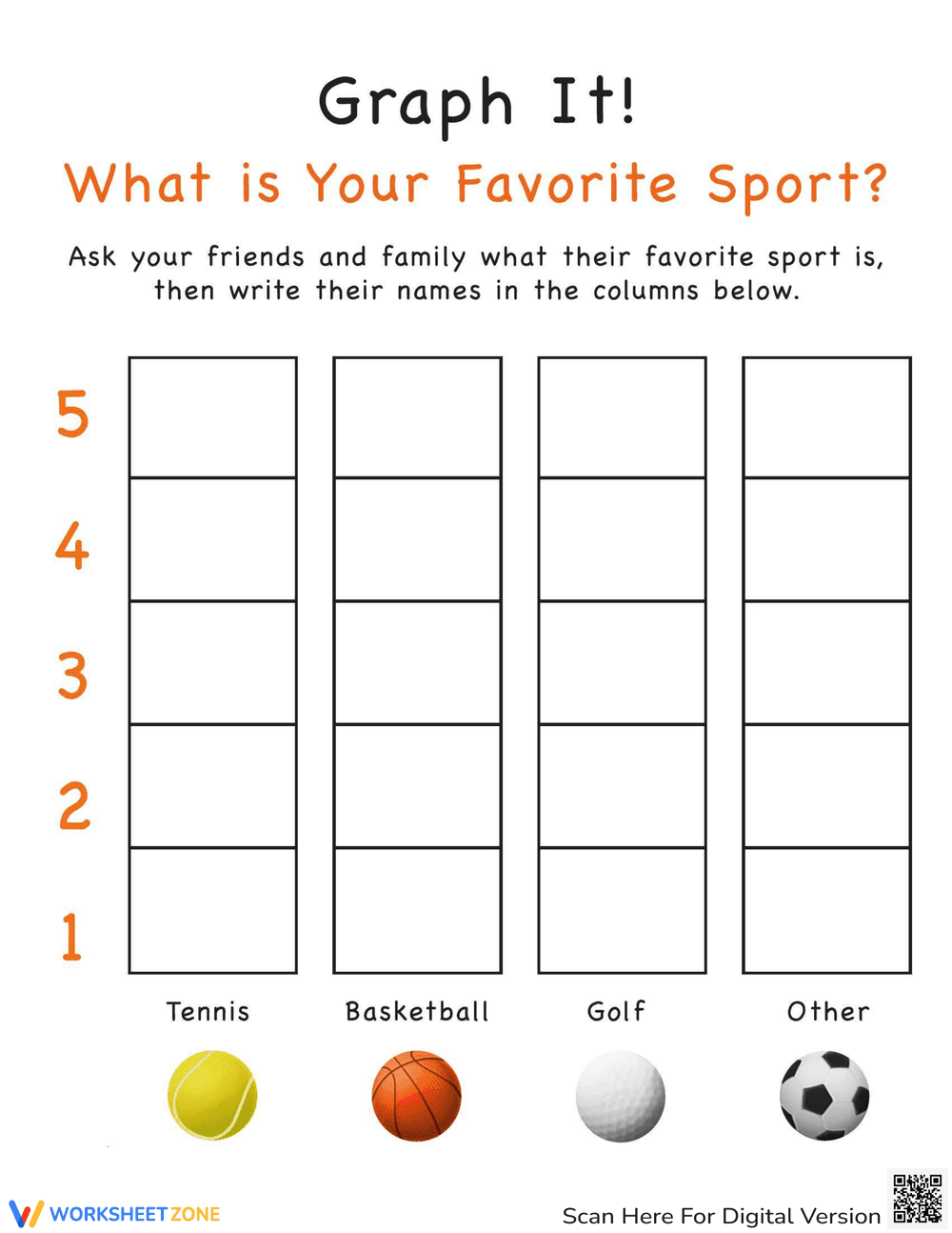Graph It: Sport Graphing Worksheet - Page 1