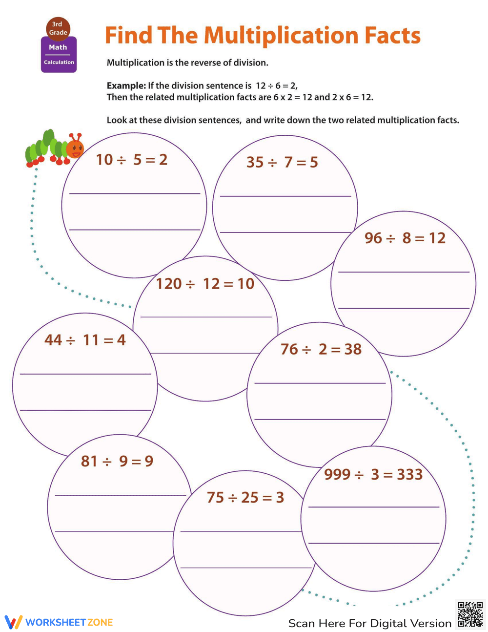 Find Related Multiplication Facts - Page 1