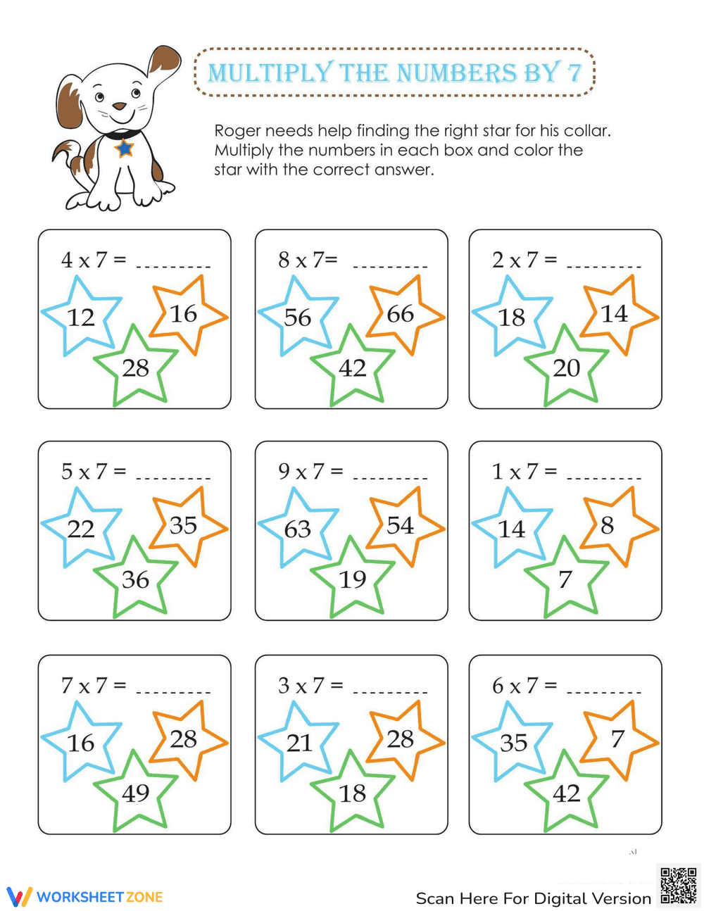 Multiply the Numbers Practice Worksheet - Page 1