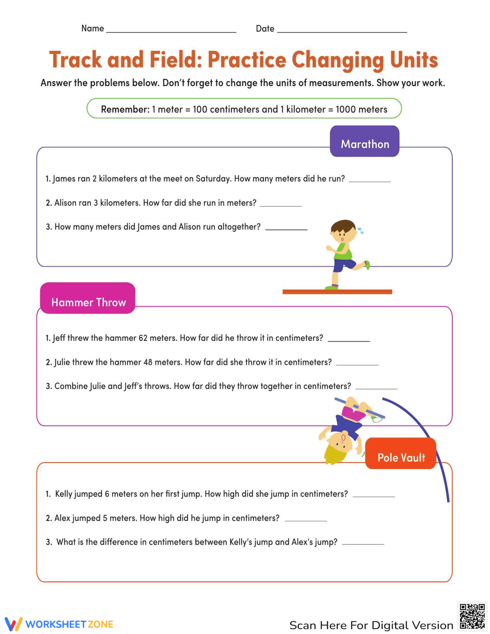 Measurement Mania: Track & Field Fun - Page 1