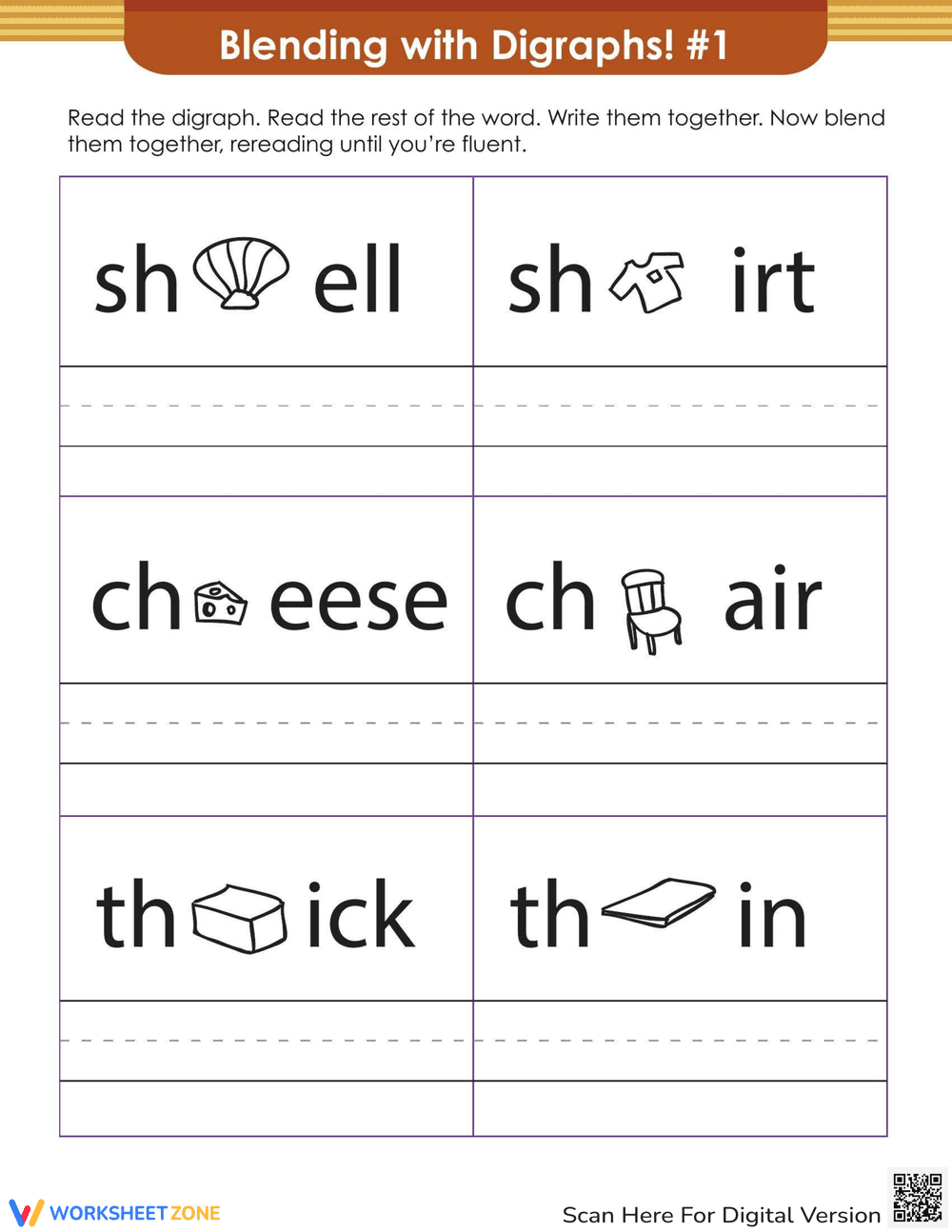 Blending with Digraphs: Phonics Skills - Page 1