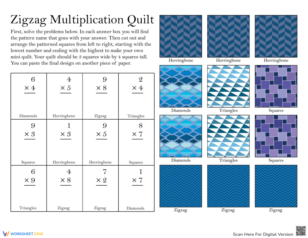 Engaging Quilt Multiplication Practice - Page 1