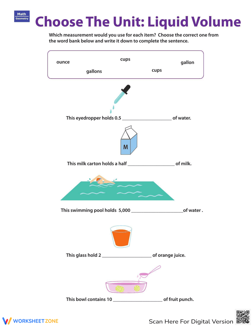 Choose the Unit for Volume - Page 1