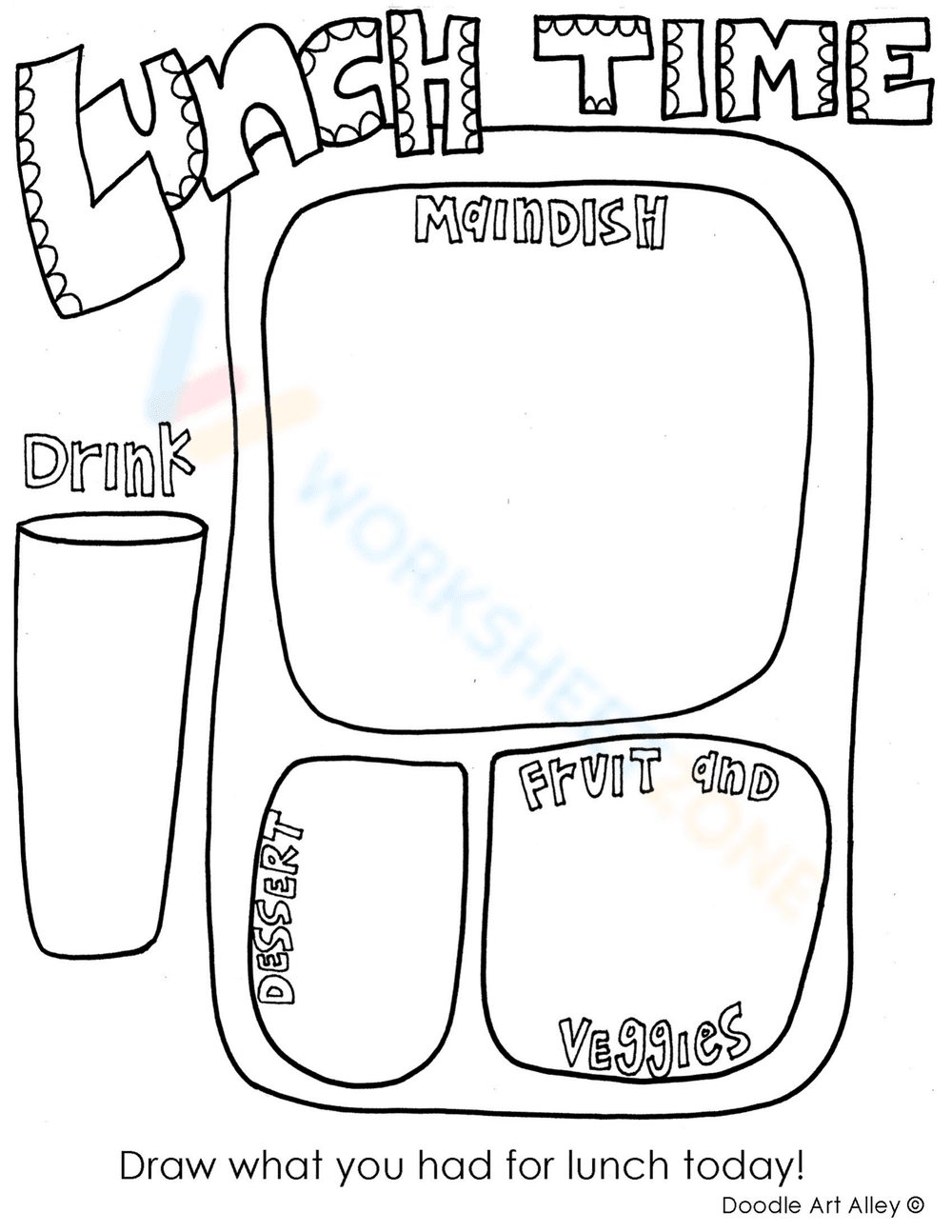 Back to School Lunch Time Fun Worksheet - Page 1