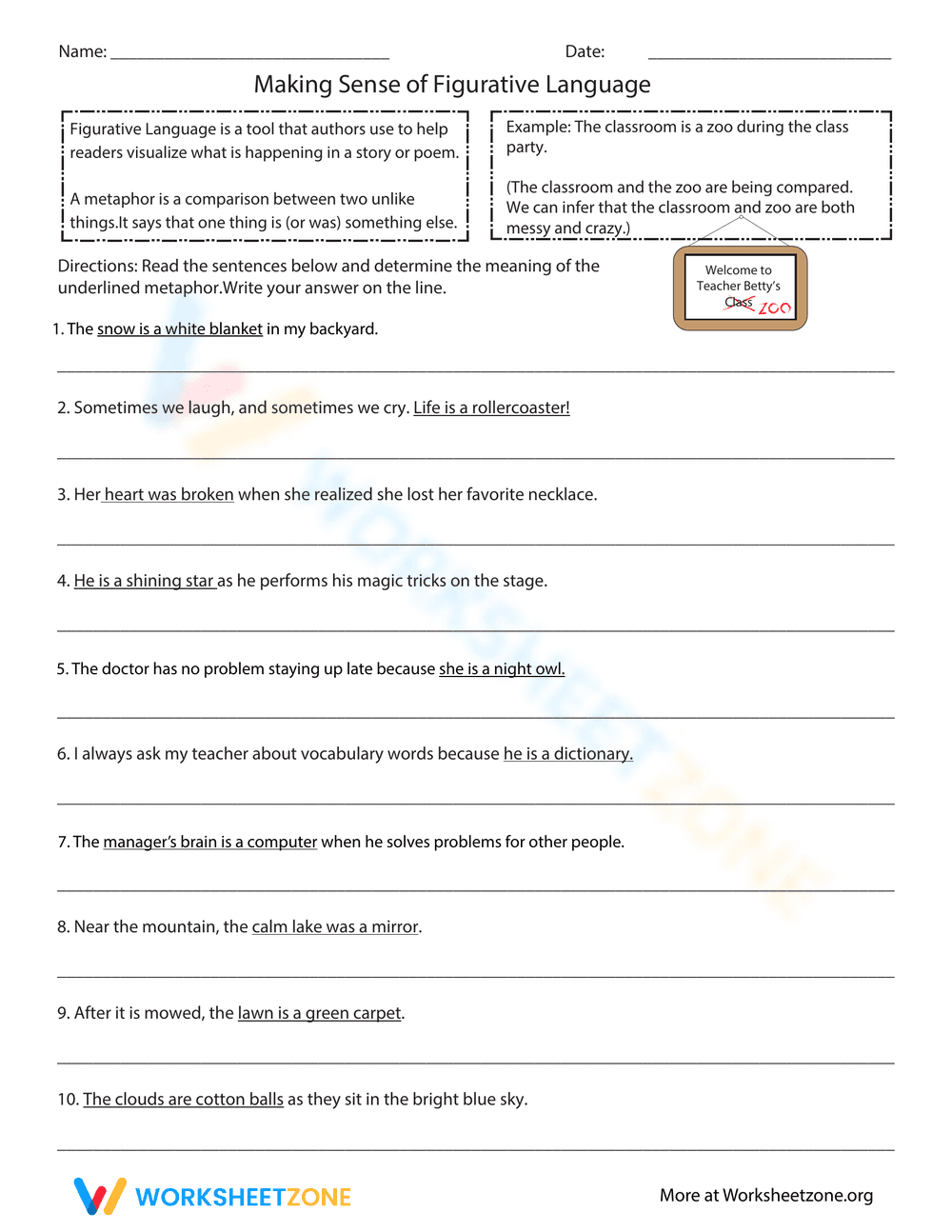Making Sense of Figurative Language - Page 1