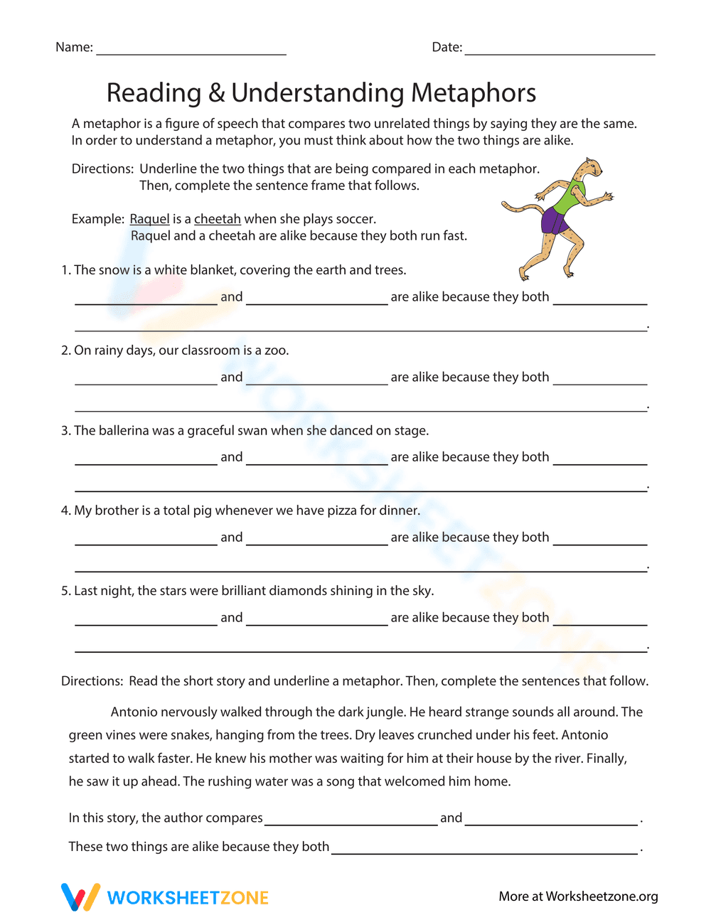 Reading & Understanding Metaphors - Page 1