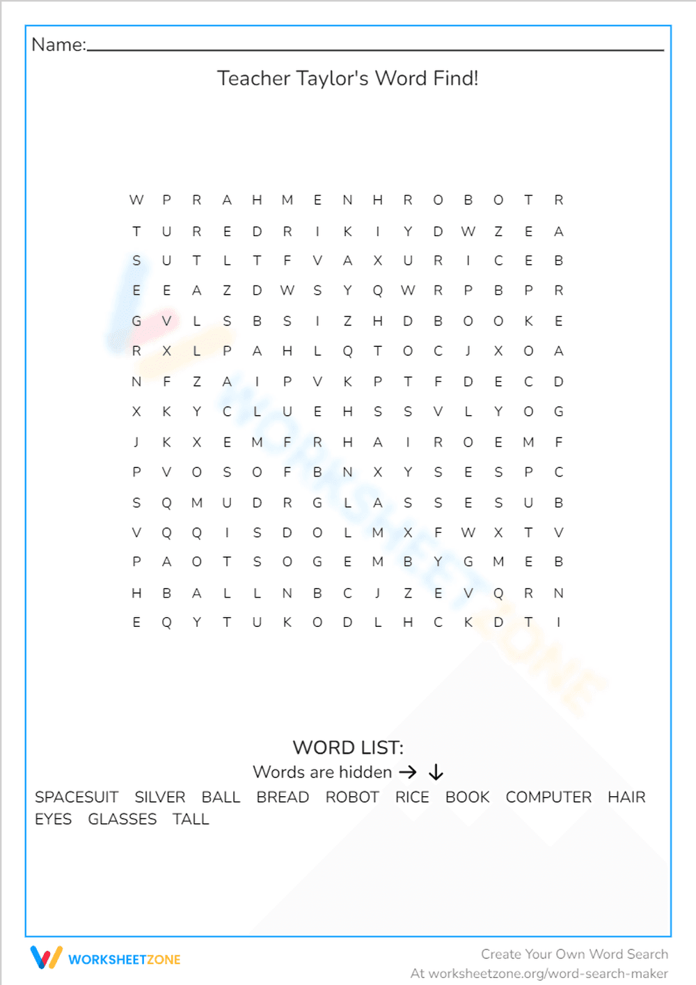 Teacher Taylor's Engaging Word Find Puzzle - Page 1