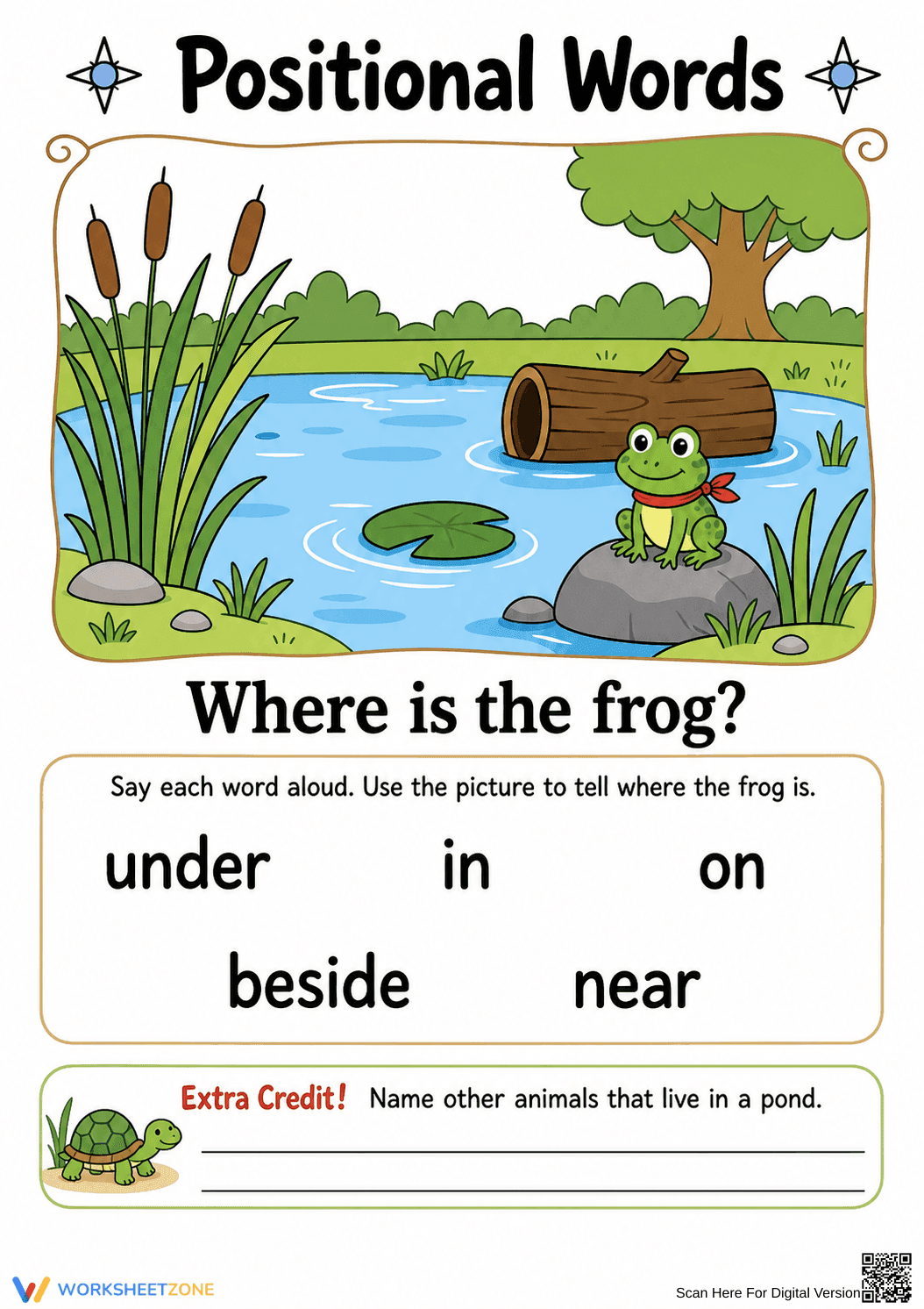 Essential Prepositions Worksheet | Preschool Grammar - Page 1