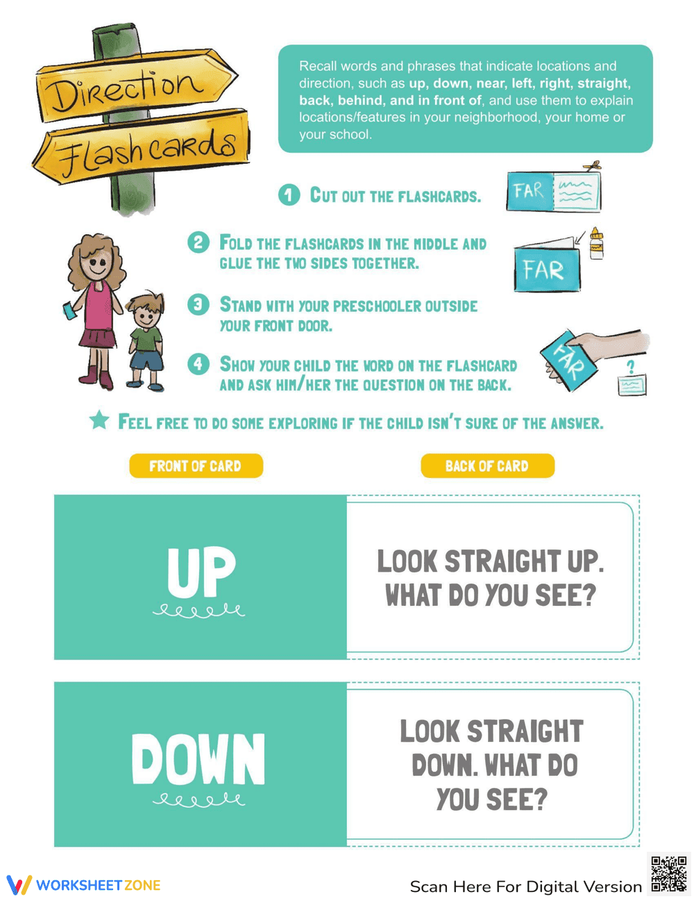 Direction Flashcards: Learning Spatial Skills - Page 1