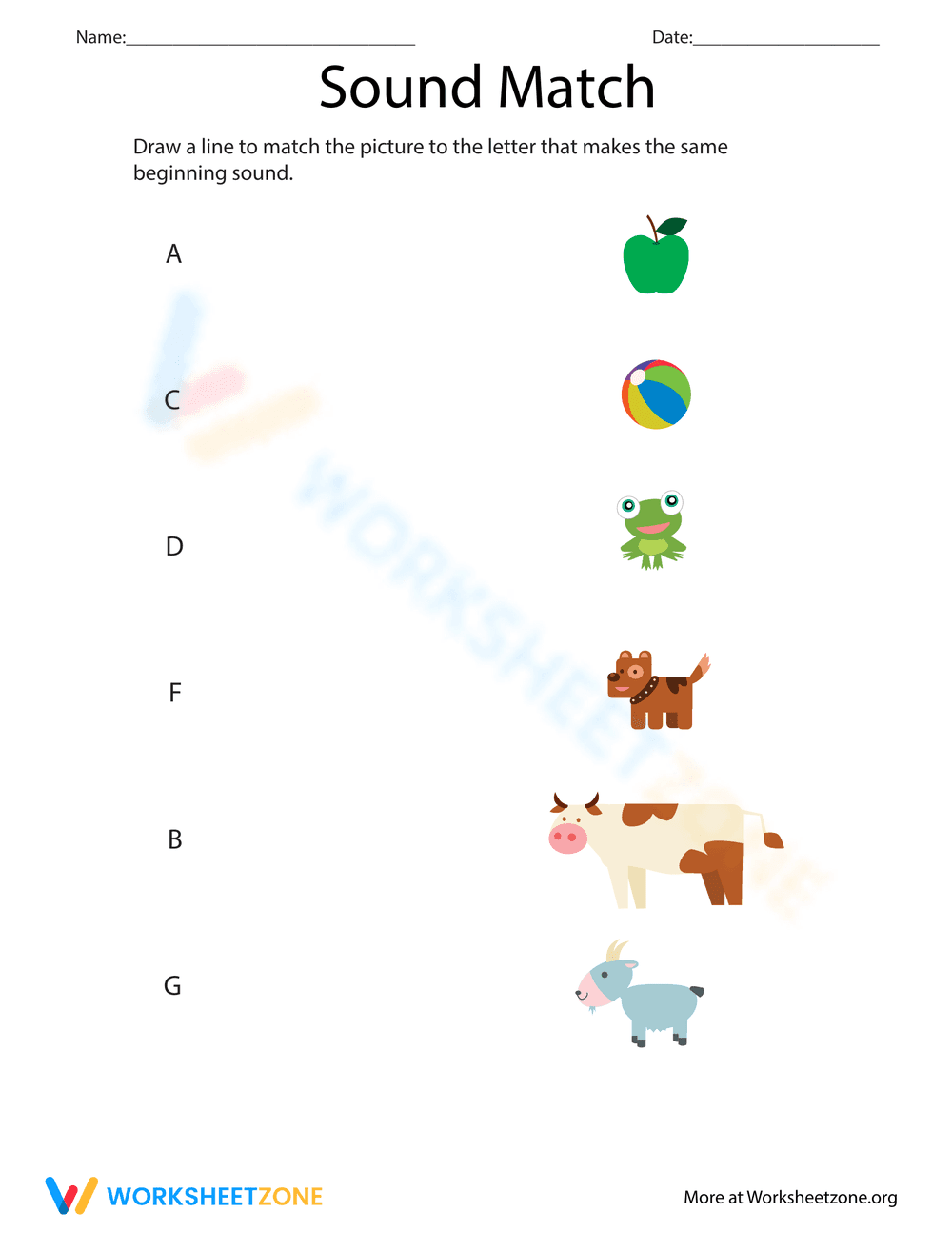 Sound Match Worksheet - Page 1