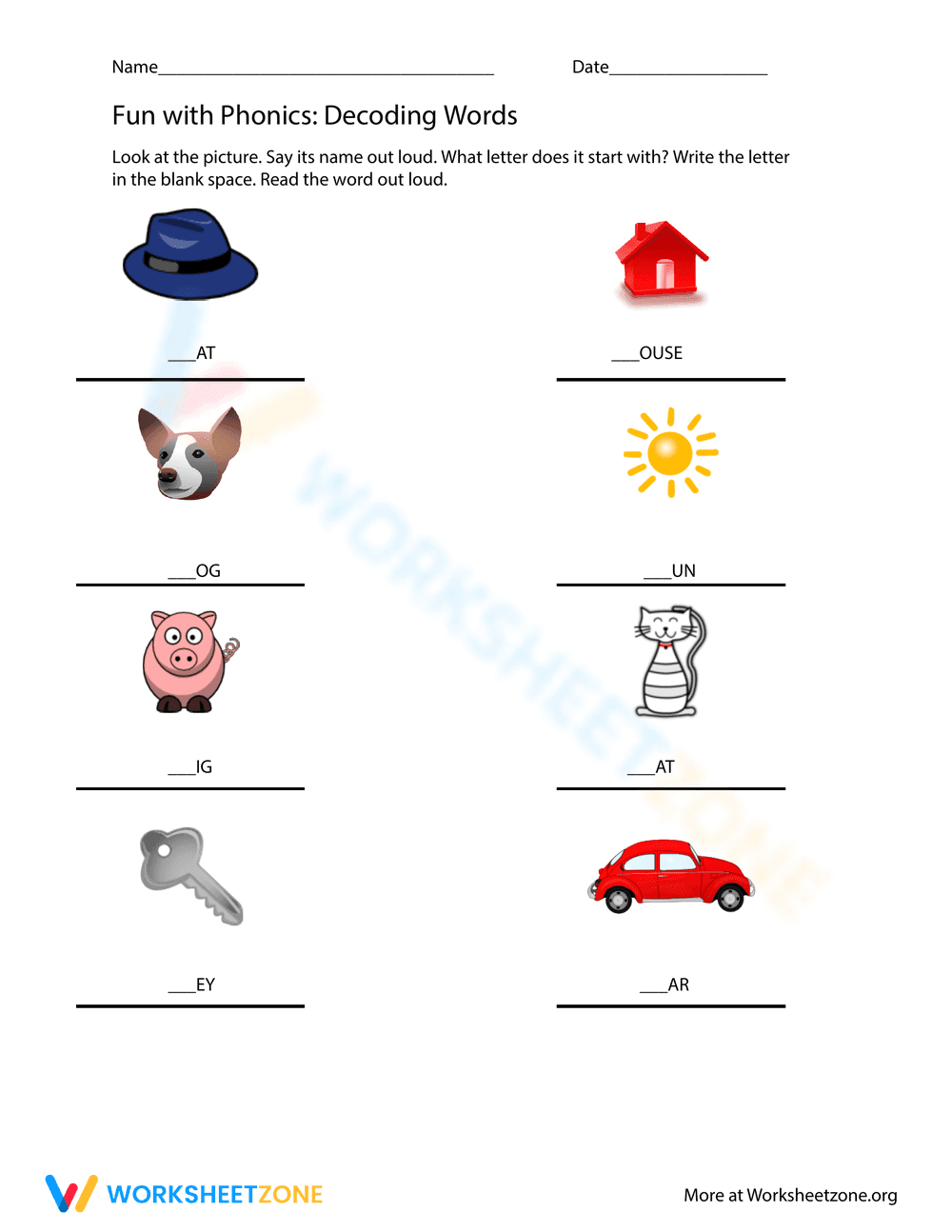 Decoding Words: Phonics Practice - Page 1