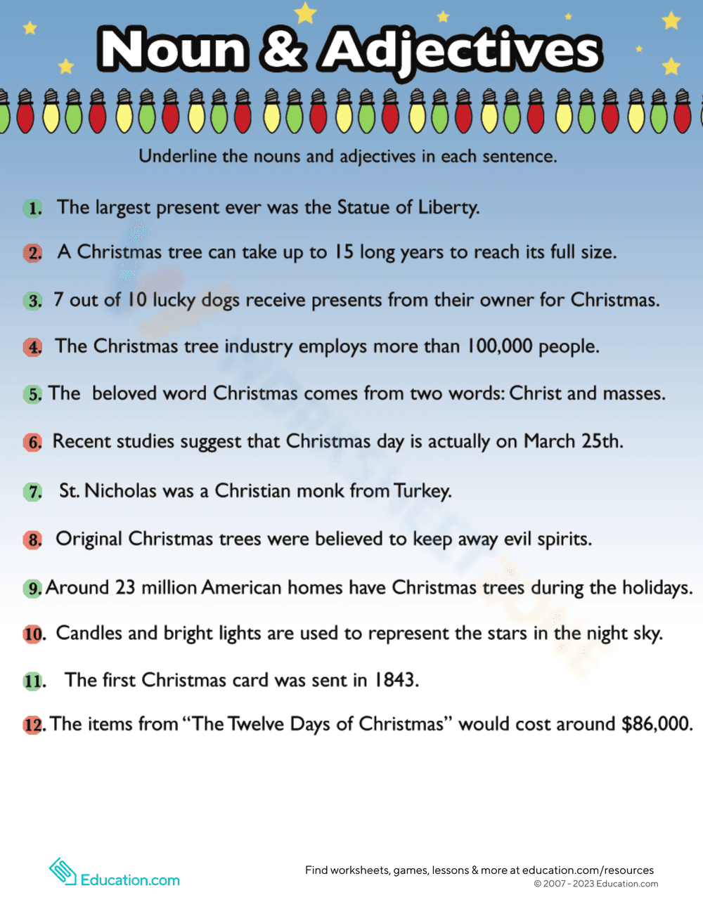 Enjoy Christmas Grammar Fun - Page 1