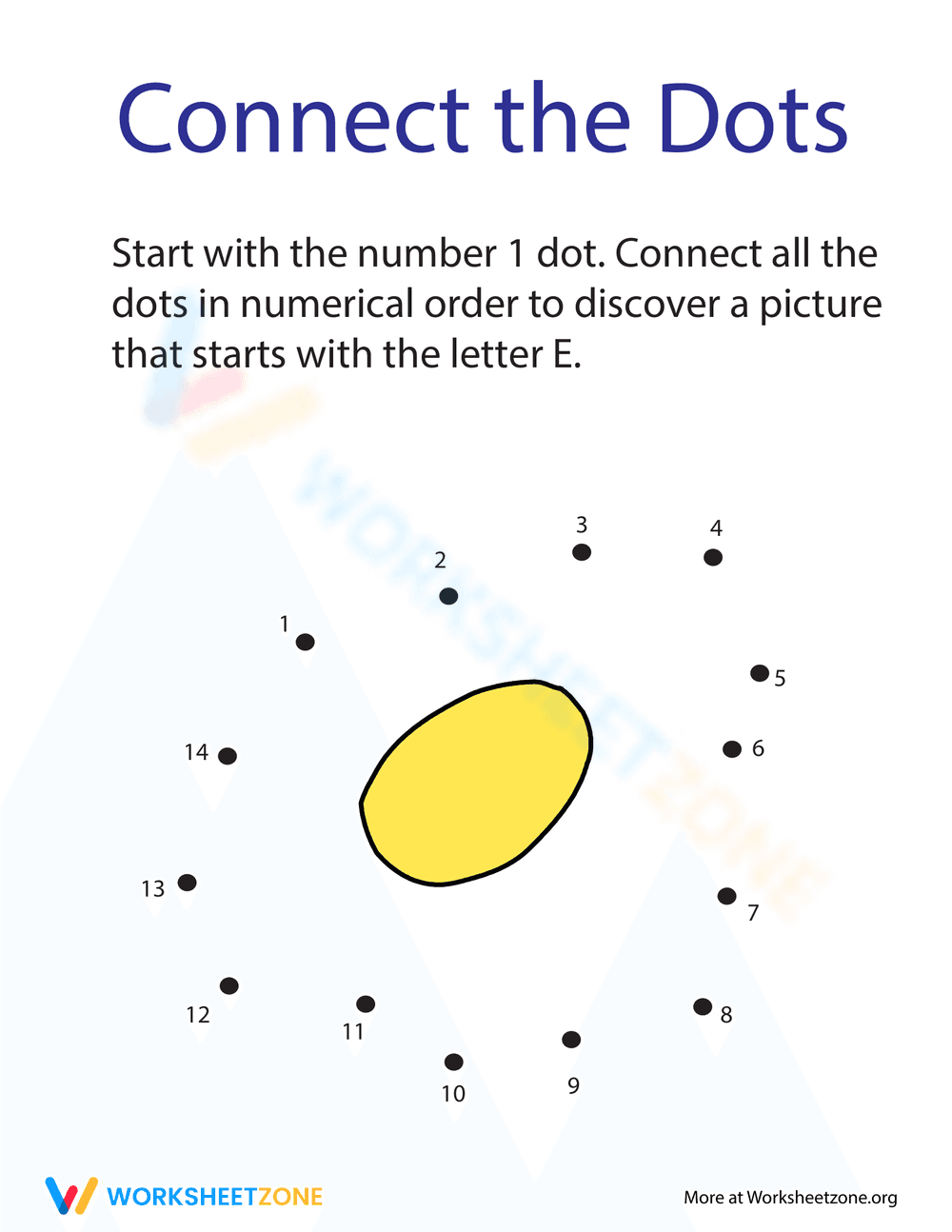 Connect the Dots: Practicing "E" - Page 1