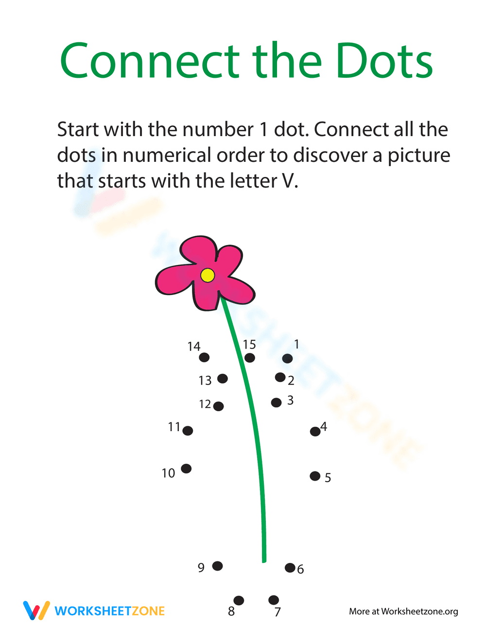 Connect the Dots: Practicing "V" - Page 1