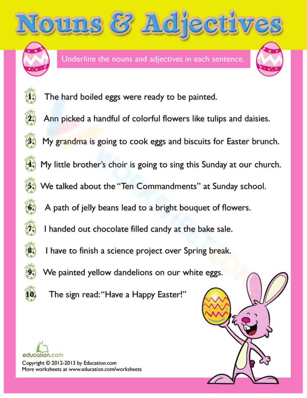 Easter Grammar Worksheet: Holiday Learning - Page 1
