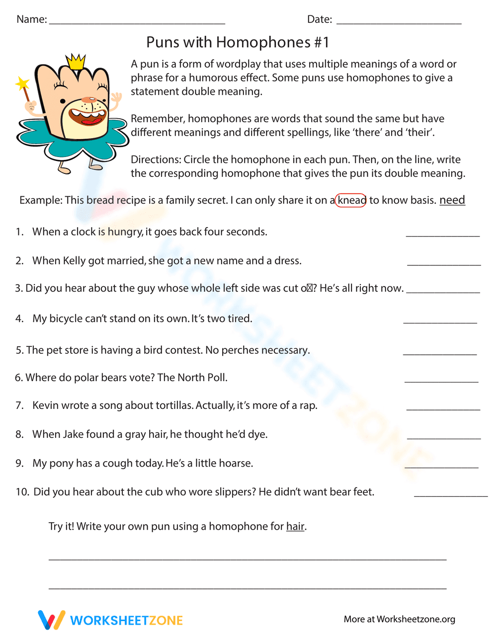 Creating Puns with Homophones: Wordplay Fun - Page 1
